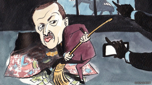 Erdoğan paraları nereye saklıyor? Economist'in karikatürü kızdıracak
