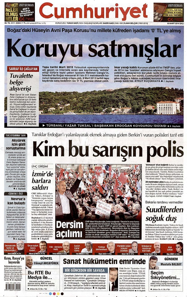 Cumhuriyet gazetesinin bugünkü manşetine TMSF'den itiraz!